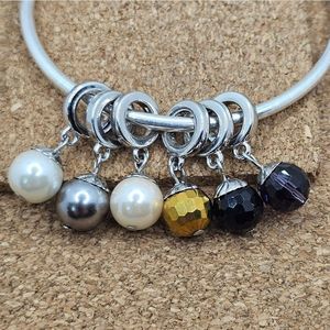 5/$21 ❤️ SILVER PEARL AND FACETED BEAD CHARMS FOR BRIGHTON BRACELETS